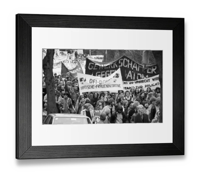 Framed Print : More than 100, 000 people demonstrated against nuclear power on 14