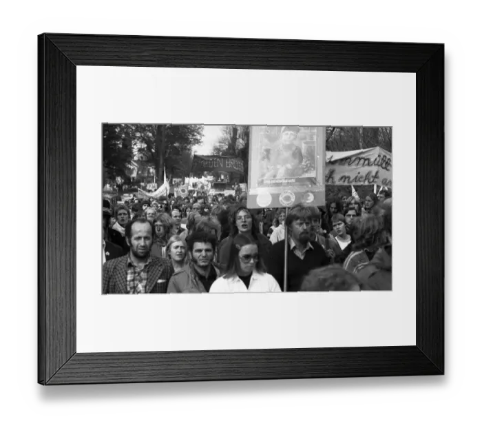 Framed Print : More than 100, 000 people demonstrated against nuclear power on 14