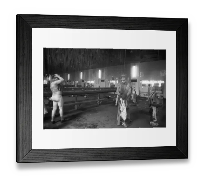 Framed Print : Shift change of the miners of the coal mine Minister Stein on 31