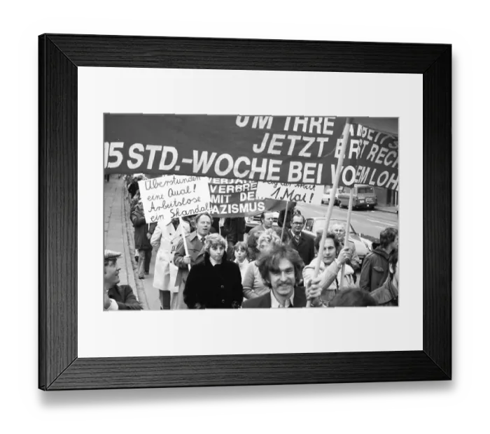 Framed Print : The German Trade Union Confederation (DGB) demonstration on 1 May 1979 in Dortmund