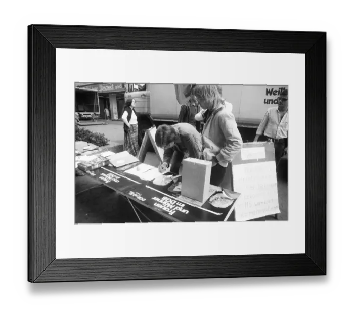 Framed Print : The German Trade Union Confederation (DGB) launched a campaign for equal pay for men and woman here in Duesseldorf
