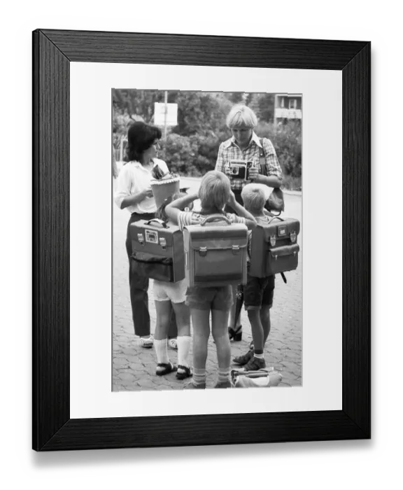 Framed Print : The first day of school at a primary school on 0 7