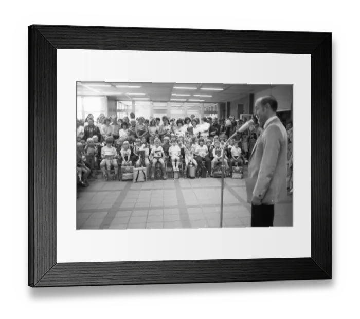Framed Print : The first day of school at a primary school on 0 7
