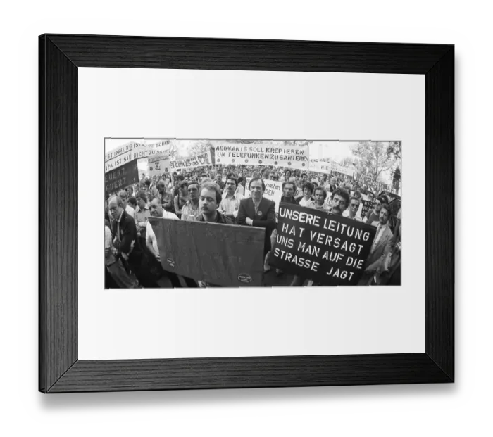 Framed Print : Concern for their jobs at AEG Kanis and the struggle for co-determination drove the workers