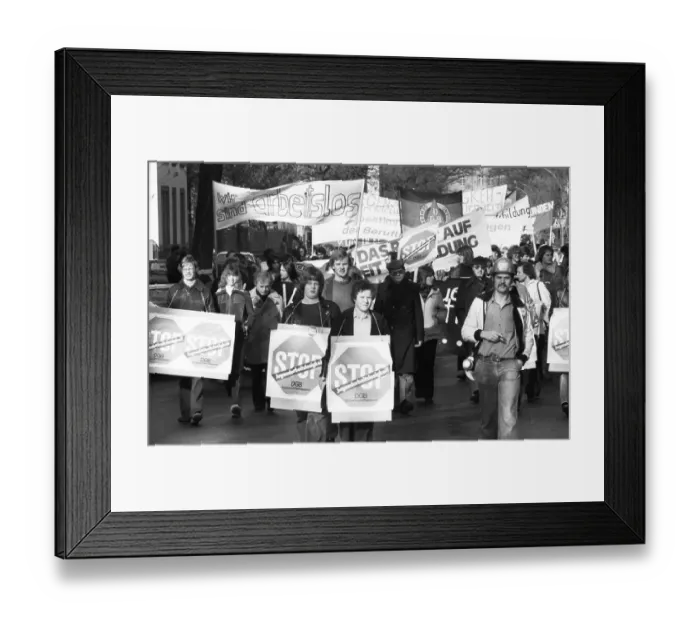 Framed Print : Following a call by the German Federation of Trade Unions (DGB)