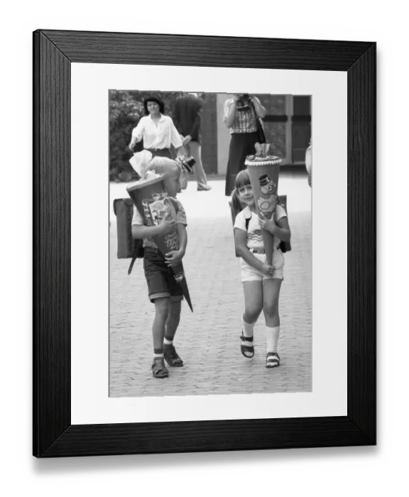 Framed Print : The first day of school at a primary school on 0 7