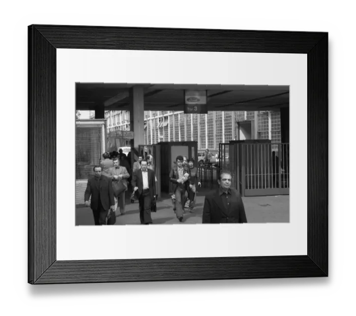 Framed Print : Shift change at Fordwerke, the proportion of Turkish migrants is striking 09