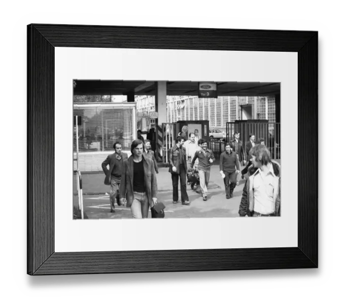Framed Print : Shift change at Fordwerke, the proportion of Turkish migrants is striking 09
