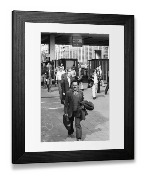 Framed Print : Shift change at Fordwerke, the proportion of Turkish migrants is striking 09