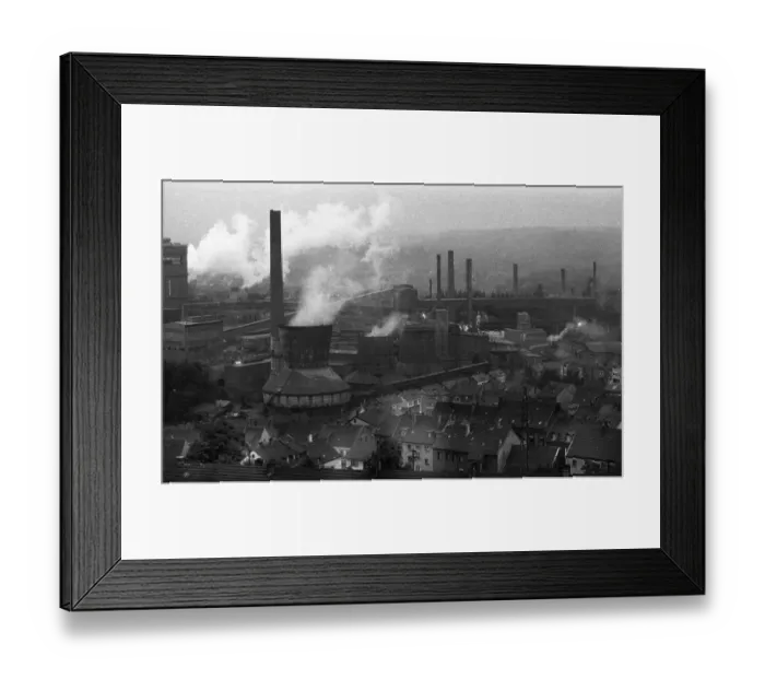 Framed Print : The town of Neunkirchen was dominated by industrial dirt and the Neunkircher Eisenwerke on 02 Framed Print : The town of Neunkirchen was dominated by industrial dirt and the Neunkircher Eisenwerke on 02