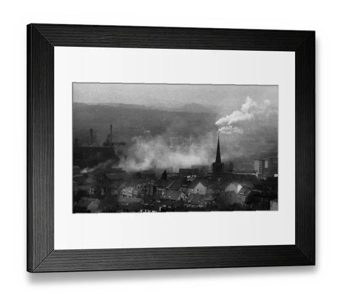 Framed Print : The town of Neunkirchen was dominated by industrial dirt and the Neunkircher Eisenwerke on 02 Framed Print : The town of Neunkirchen was dominated by industrial dirt and the Neunkircher Eisenwerke on 02