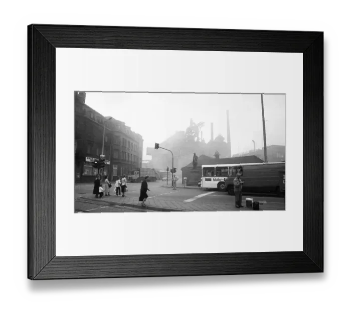 Framed Print : The town of Neunkirchen was dominated by industrial dirt and the Neunkircher Eisenwerke on 02