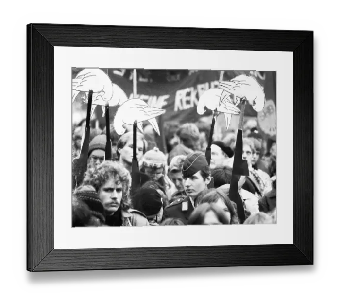 Framed Print : About 8, 000 young people, students and schoolchildren demonstrated against militarism