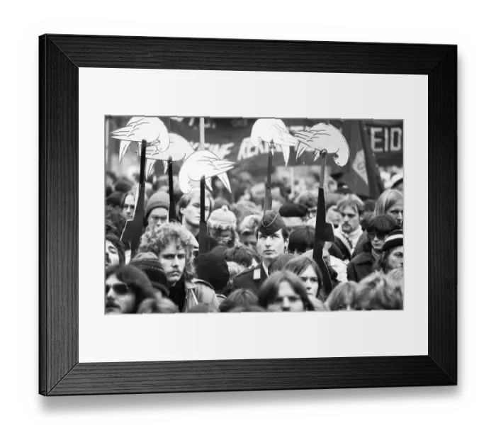 Framed Print : About 8, 000 young people, students and schoolchildren demonstrated against militarism