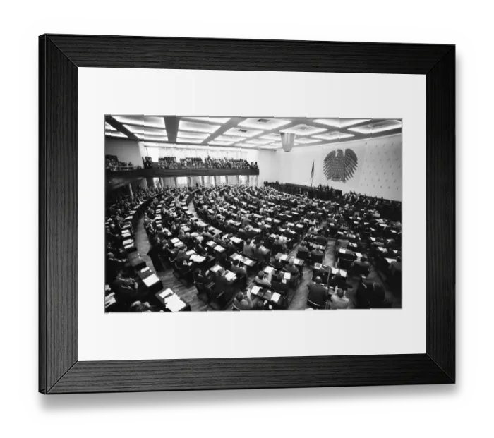 Framed Print : Election, swearing-in and presentation of the Schmidt Cabinet on 05