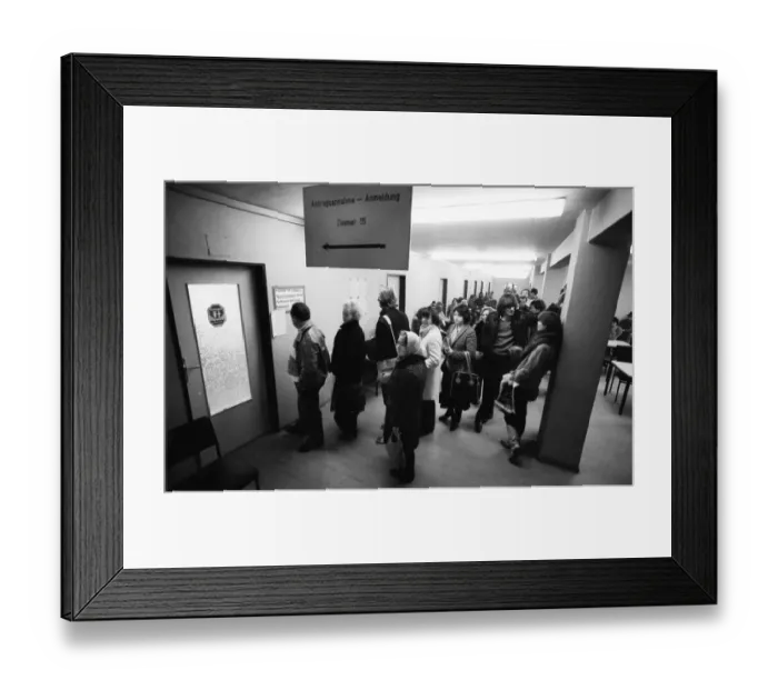 Framed Print : Unemployed at the Dortmund Labour Office on 18