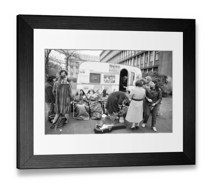 Framed Print : In a hunger strike to secure the jobs of steelworkers at Hoesch AG