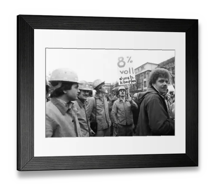 Framed Print : Warning strike and demonstration by IG Metall in the collective bargaining dispute on 9 Framed Print : Warning strike and demonstration by IG Metall in the collective bargaining dispute on 9