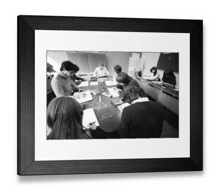 Framed Print : Teaching at a Hauptschule. The proportion of pupils with German parents is smaller than that with migrants 09