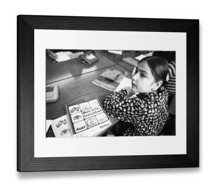 Framed Print : Teaching at a Hauptschule. The proportion of pupils with German parents is smaller than that with migrants 09