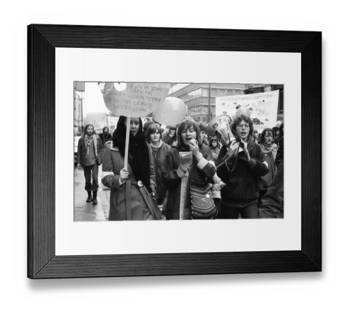 Framed Print : Demonstration by woman and men on International Women's Day