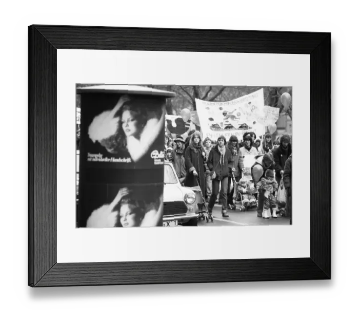 Framed Print : Demonstration by woman and men on International Women's Day