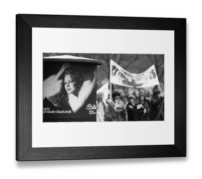 Framed Print : Demonstration by woman and men on International Women's Day
