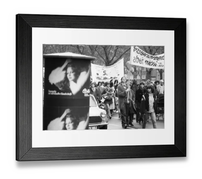 Framed Print : Demonstration by woman and men on International Women's Day