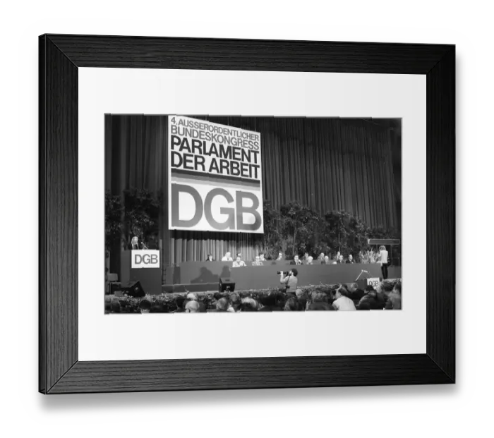 Framed Print : 4th Extraordinary Congress of the German Trade Union Confederation (DGB) on 12