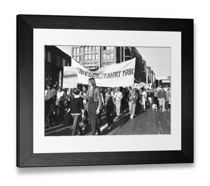 Framed Print : Demonstration of the DGB Youth on Anti-War Day