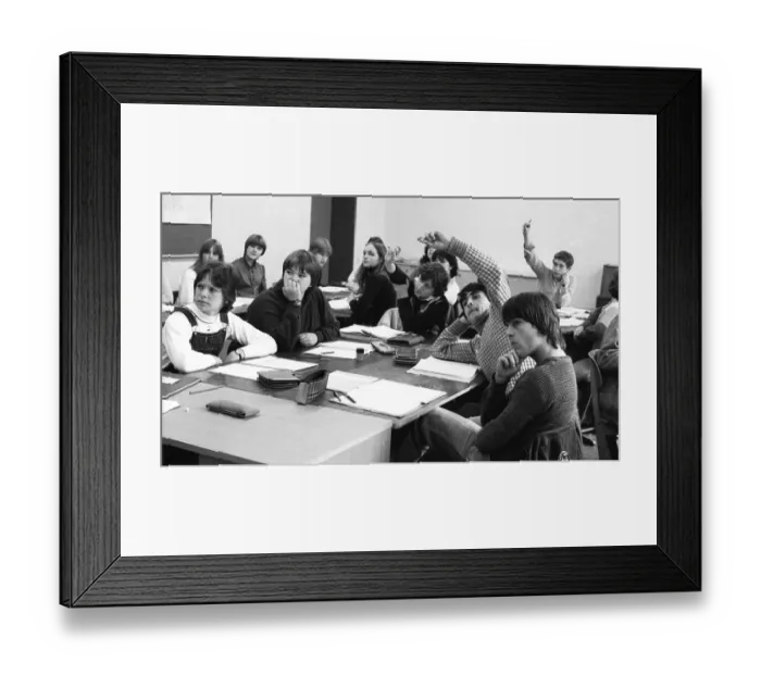 Framed Print : Teaching at a Hauptschule. The proportion of pupils with German parents is smaller than that with migrants 09