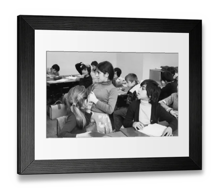 Framed Print : Teaching at a Hauptschule. The proportion of pupils with German parents is smaller than that with migrants 09