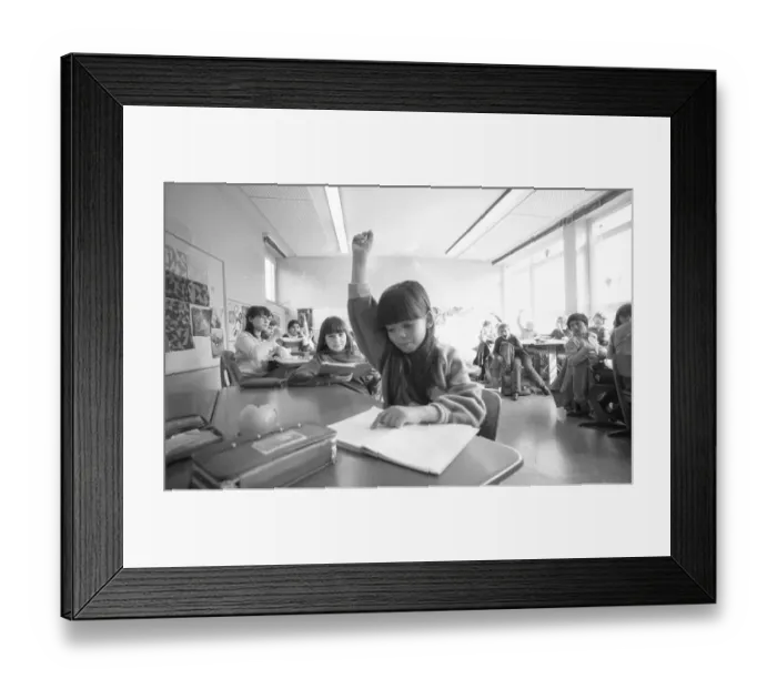 Framed Print : Teaching at a Hauptschule. The proportion of pupils with German parents is smaller than that with migrants 09