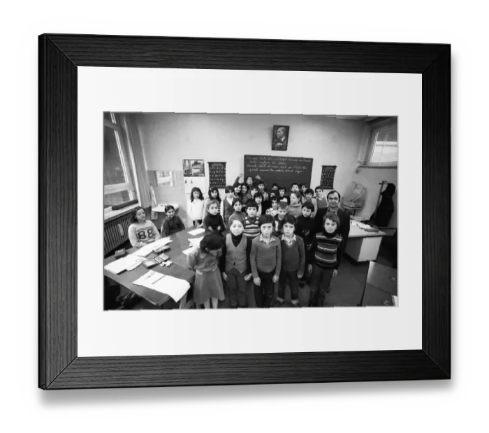 Framed Print : Teaching at a Hauptschule. The proportion of pupils with German parents is smaller than that with migrants 09