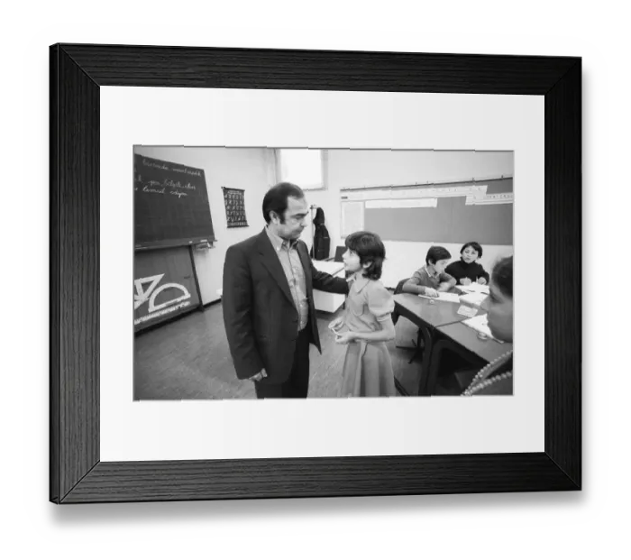 Framed Print : Teaching at a Hauptschule. The proportion of pupils with German parents is smaller than that with migrants 09