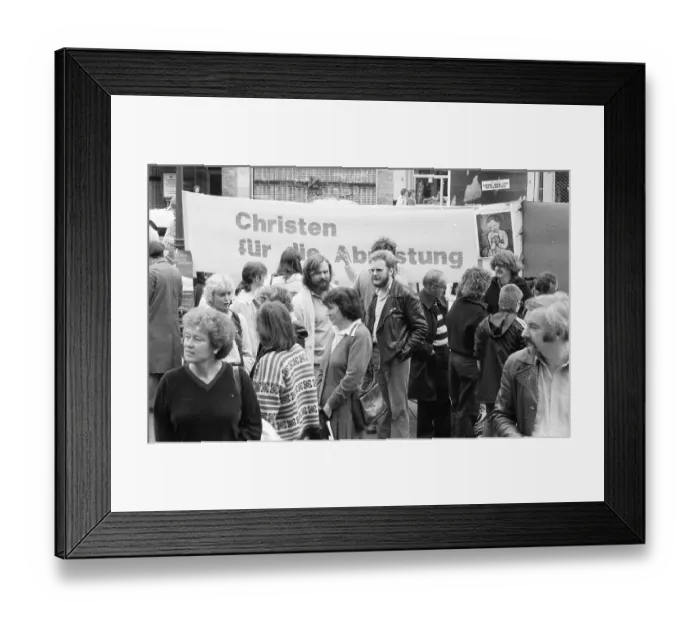 Framed Print : The peace movement demonstrated on the occasion of the Anti-War Day with the Cologne Peace Weeks on 31