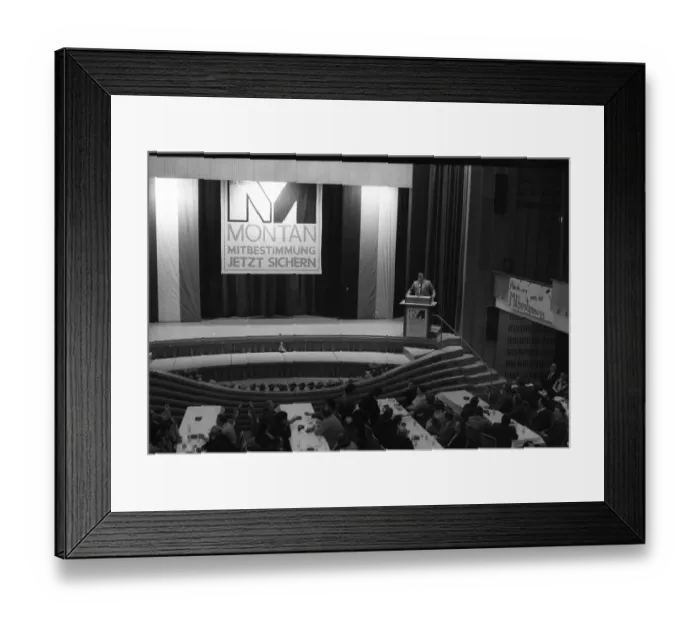 Framed Print : IG Metall conference on coal and steel co-determination