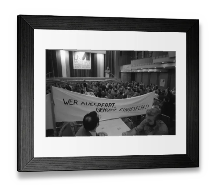 Framed Print : IG Metall conference on coal and steel co-determination