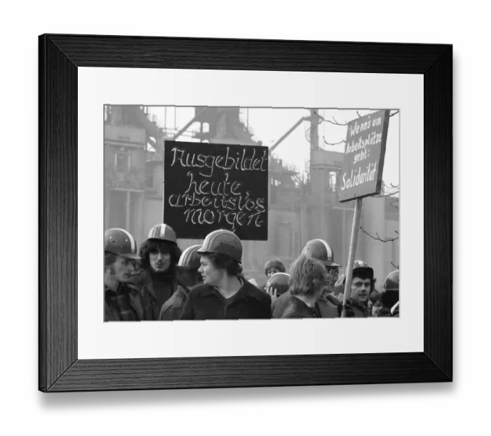 Framed Print : 15, 000 steelworkers and their relatives and friends demonstrated against the closure of Maxhuette Framed Print : 15, 000 steelworkers and their relatives and friends demonstrated against the closure of Maxhuette