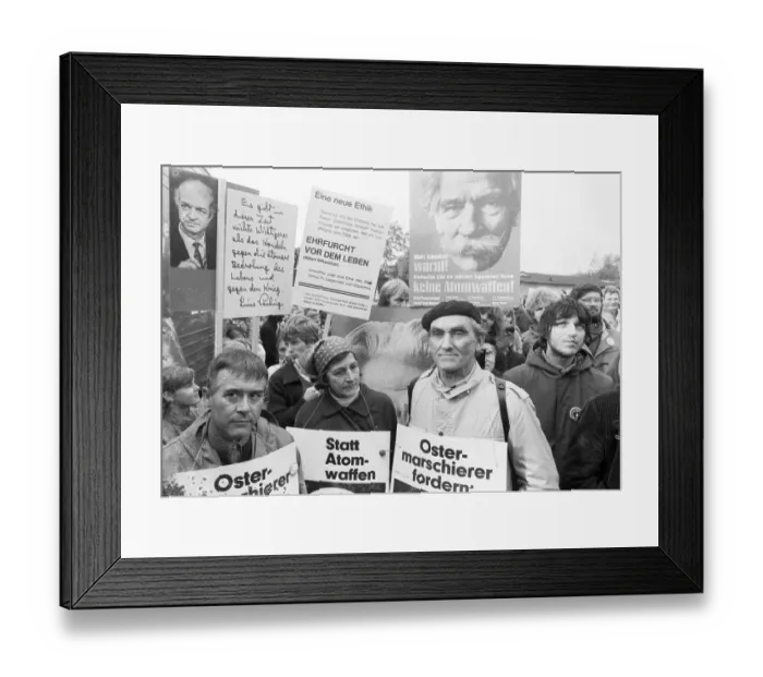 Framed Print : More than 300, 000 people attended the largest peace demonstration in Germany up to that time in Bonn's Hofgarten
