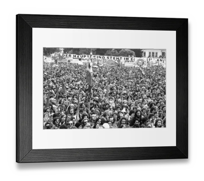 Framed Print : More than 300, 000 people attended the largest peace demonstration in Germany up to that time in Bonn's Hofgarten