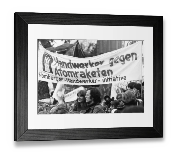Framed Print : More than 300, 000 people attended the largest peace demonstration in Germany up to that time in Bonn's Hofgarten