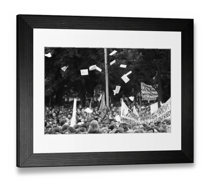 Framed Print : More than 300, 000 people attended the largest peace demonstration in Germany up to that time in Bonn's Hofgarten
