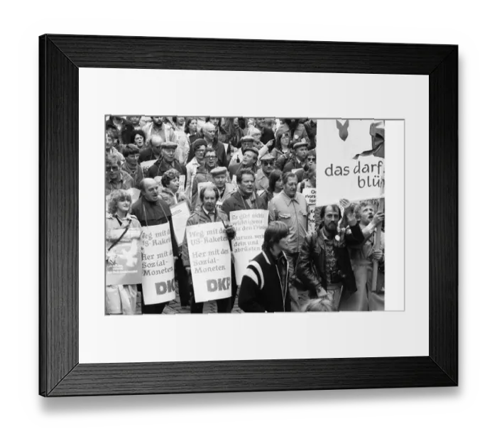 Framed Print : More than 300, 000 people attended the largest peace demonstration in Germany up to that time in Bonn's Hofgarten