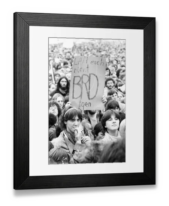 Framed Print : More than 300, 000 people attended the largest peace demonstration in Germany up to that time in Bonn's Hofgarten