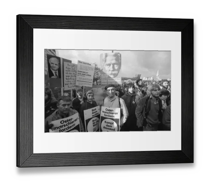 Framed Print : More than 300, 000 people attended the largest peace demonstration in Germany to date in Bonn's Hofgarten in