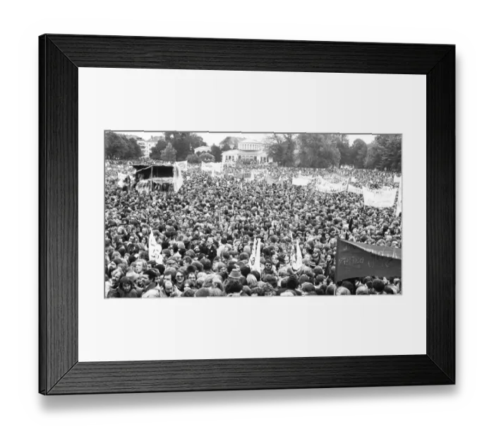 Framed Print : More than 300, 000 people attended the largest peace demonstration in Germany to date in Bonn's Hofgarten in