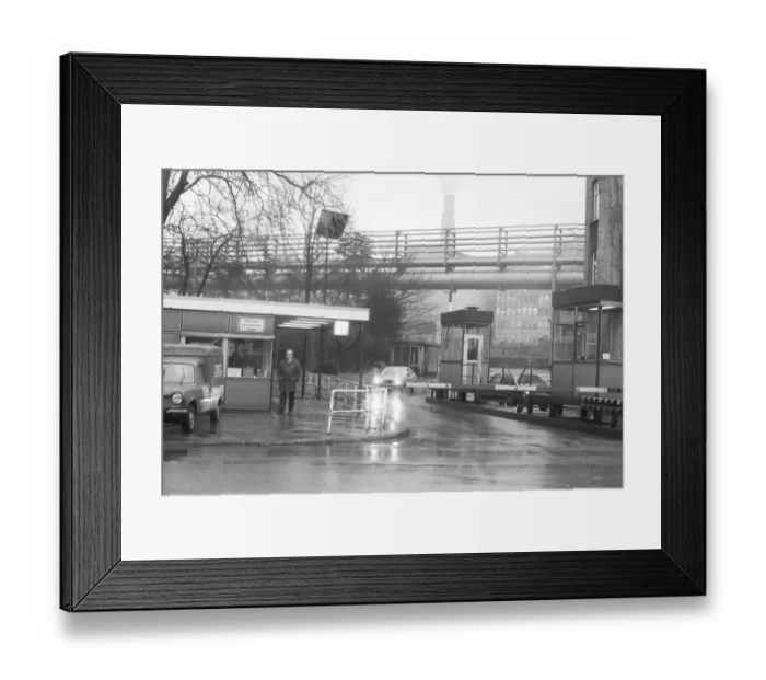 Framed Print : Plant and shift change at Hoesch AG Phoenix plant 1981