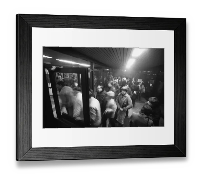 Framed Print : Crowd at the Dortmund Labour Office in the early hours of December 1981