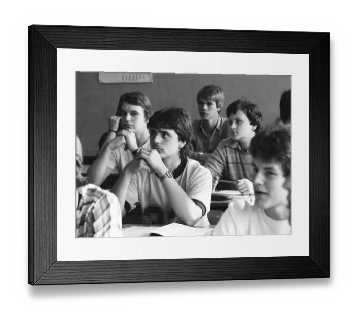 Framed Print : Lessons at a vocational school in July 1981 Framed Print : Lessons at a vocational school in July 1981